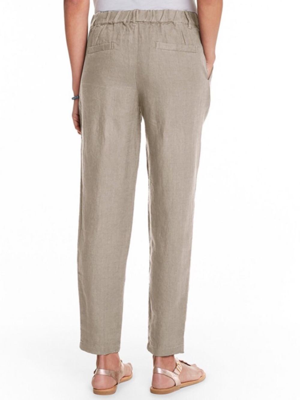 Garnet Hill Linen Pleat-Detail Trousers